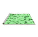 Sideview of Machine Washable Abstract Emerald Green Modern Area Rugs, wshabs942emgrn