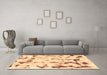 Machine Washable Abstract Brown Modern Rug in a Living Room,, wshabs942brn