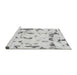 Sideview of Machine Washable Abstract Gray Modern Rug, wshabs942gry