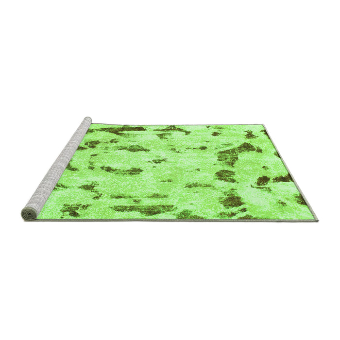 Sideview of Machine Washable Abstract Green Modern Area Rugs, wshabs942grn