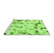 Sideview of Machine Washable Abstract Green Modern Area Rugs, wshabs942grn