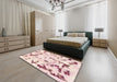 Abstract Light Coral Pink Modern Rug in a Bedroom, abs942