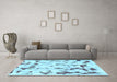 Machine Washable Abstract Light Blue Modern Rug in a Living Room, wshabs942lblu