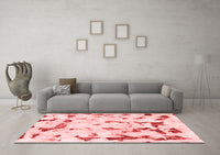 Machine Washable Abstract Red Modern Rug, wshabs942red