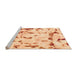 Sideview of Machine Washable Abstract Orange Modern Area Rugs, wshabs942org