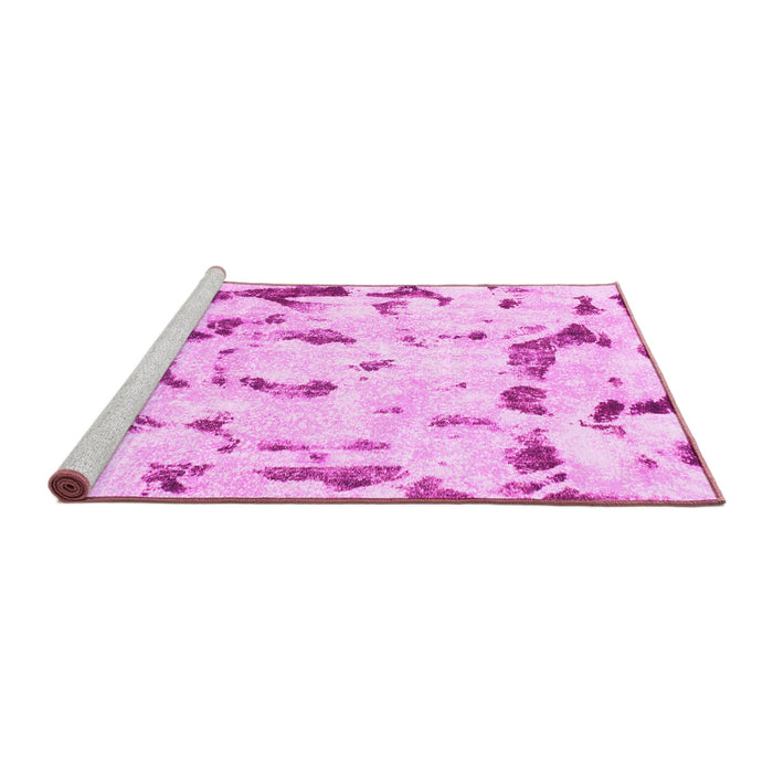 Sideview of Machine Washable Abstract Pink Modern Rug, wshabs942pnk