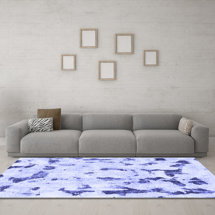 Machine Washable Abstract Blue Modern Rug in a Living Room, wshabs942blu