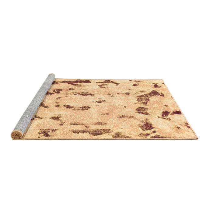 Sideview of Machine Washable Abstract Brown Modern Rug, wshabs942brn
