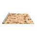 Sideview of Machine Washable Abstract Brown Modern Rug, wshabs942brn