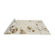 Sideview of Machine Washable Abstract Tan Brown Rug, wshabs943