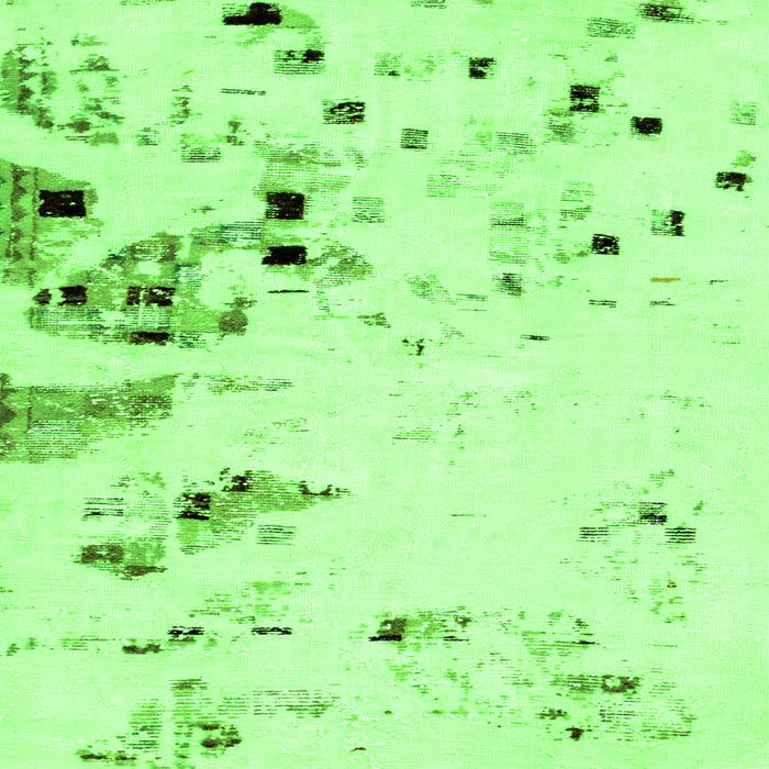 Square Machine Washable Abstract Green Modern Area Rugs, wshabs943grn