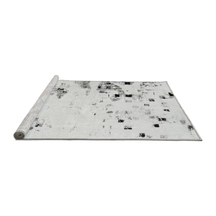 Sideview of Machine Washable Abstract Gray Modern Rug, wshabs943gry