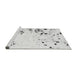 Sideview of Machine Washable Abstract Gray Modern Rug, wshabs943gry