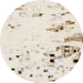 Round Abstract Tan Brown Modern Rug, abs943