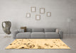 Machine Washable Abstract Brown Modern Rug in a Living Room,, wshabs943brn