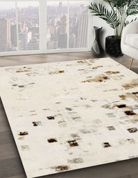 Abstract Tan Brown Modern Rug, abs943