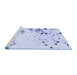 Sideview of Machine Washable Abstract Blue Modern Rug, wshabs943blu