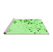 Sideview of Machine Washable Abstract Green Modern Area Rugs, wshabs943grn