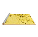 Sideview of Machine Washable Abstract Yellow Modern Rug, wshabs943yw