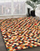 Machine Washable Abstract Fire Brick Red Rug in a Family Room, wshabs944