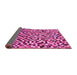 Sideview of Checkered Pink Modern Rug, abs944pnk