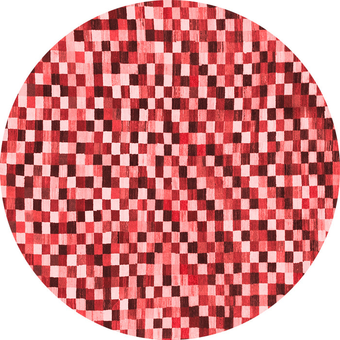 Machine Washable Checkered Red Modern Rug, wshabs944red