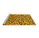 Sideview of Machine Washable Checkered Yellow Modern Rug, wshabs944yw