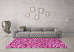 Machine Washable Checkered Pink Modern Rug in a Living Room, wshabs944pnk