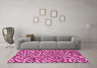 Machine Washable Checkered Pink Modern Rug, wshabs944pnk