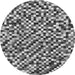 Round Machine Washable Checkered Gray Modern Rug, wshabs944gry