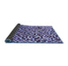 Sideview of Checkered Blue Modern Rug, abs944blu