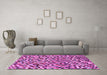 Machine Washable Checkered Purple Modern Area Rugs in a Living Room, wshabs944pur