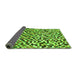 Sideview of Checkered Green Modern Rug, abs944grn