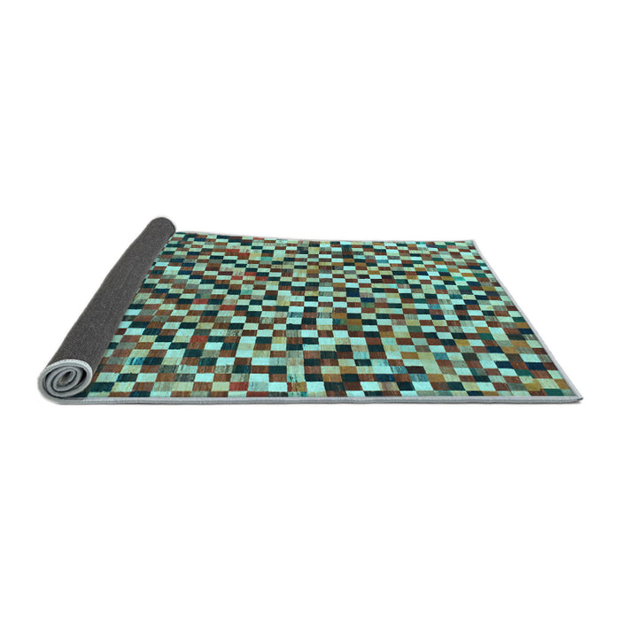 Sideview of Checkered Light Blue Modern Rug, abs944lblu