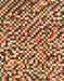 Abstract Fire Brick Red Checkered Rug, abs944