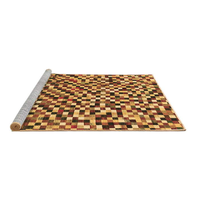 Sideview of Machine Washable Checkered Brown Modern Rug, wshabs944brn