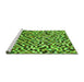 Sideview of Machine Washable Checkered Green Modern Area Rugs, wshabs944grn
