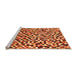 Sideview of Machine Washable Checkered Orange Modern Area Rugs, wshabs944org