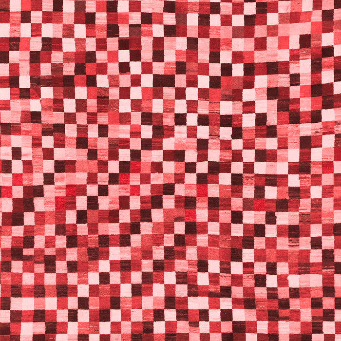 Machine Washable Checkered Red Modern Rug, wshabs944red