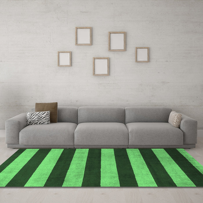 Machine Washable Abstract Emerald Green Modern Area Rugs in a Living Room,, wshabs945emgrn