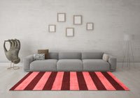 Machine Washable Abstract Red Modern Rug, wshabs945red