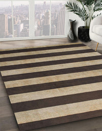 Abstract Camel Brown Modern Rug, abs945