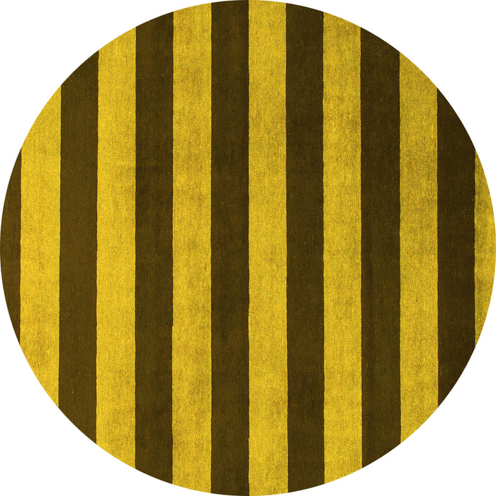 Round Abstract Yellow Modern Rug, abs945yw
