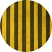 Round Abstract Yellow Modern Rug, abs945yw