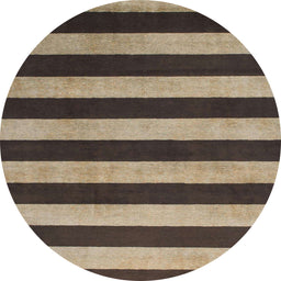 Round Machine Washable Abstract Camel Brown Rug, wshabs945