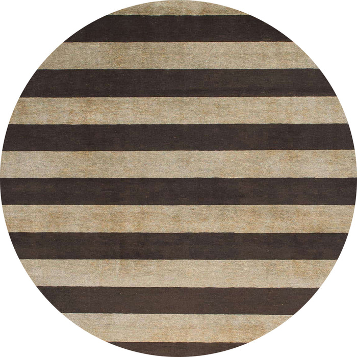 Round Machine Washable Abstract Camel Brown Rug, wshabs945