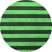 Round Machine Washable Abstract Emerald Green Modern Area Rugs, wshabs945emgrn