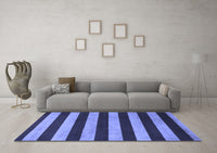 Machine Washable Abstract Blue Modern Rug, wshabs945blu