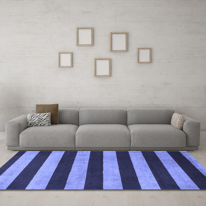 Machine Washable Abstract Blue Modern Rug in a Living Room, wshabs945blu