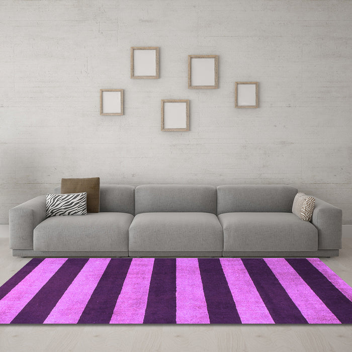 Machine Washable Abstract Purple Modern Area Rugs in a Living Room, wshabs945pur